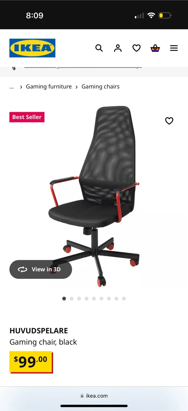 IKEA Office or Gaming Chair - Black thumbnail