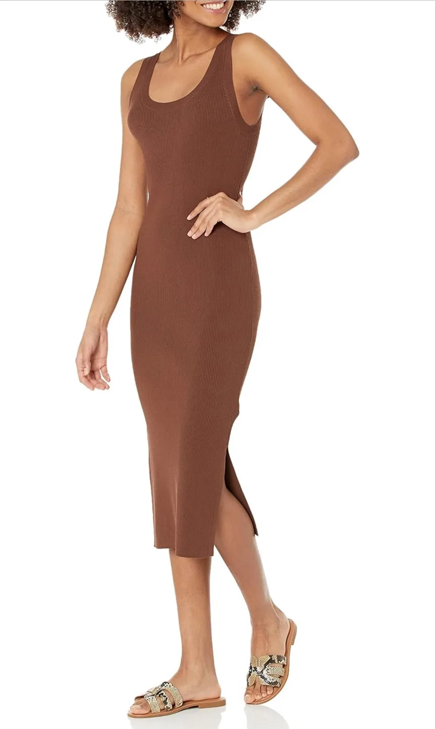 Drop Yasmin Side-Slit Midi Sweater Tank Dress thumbnail