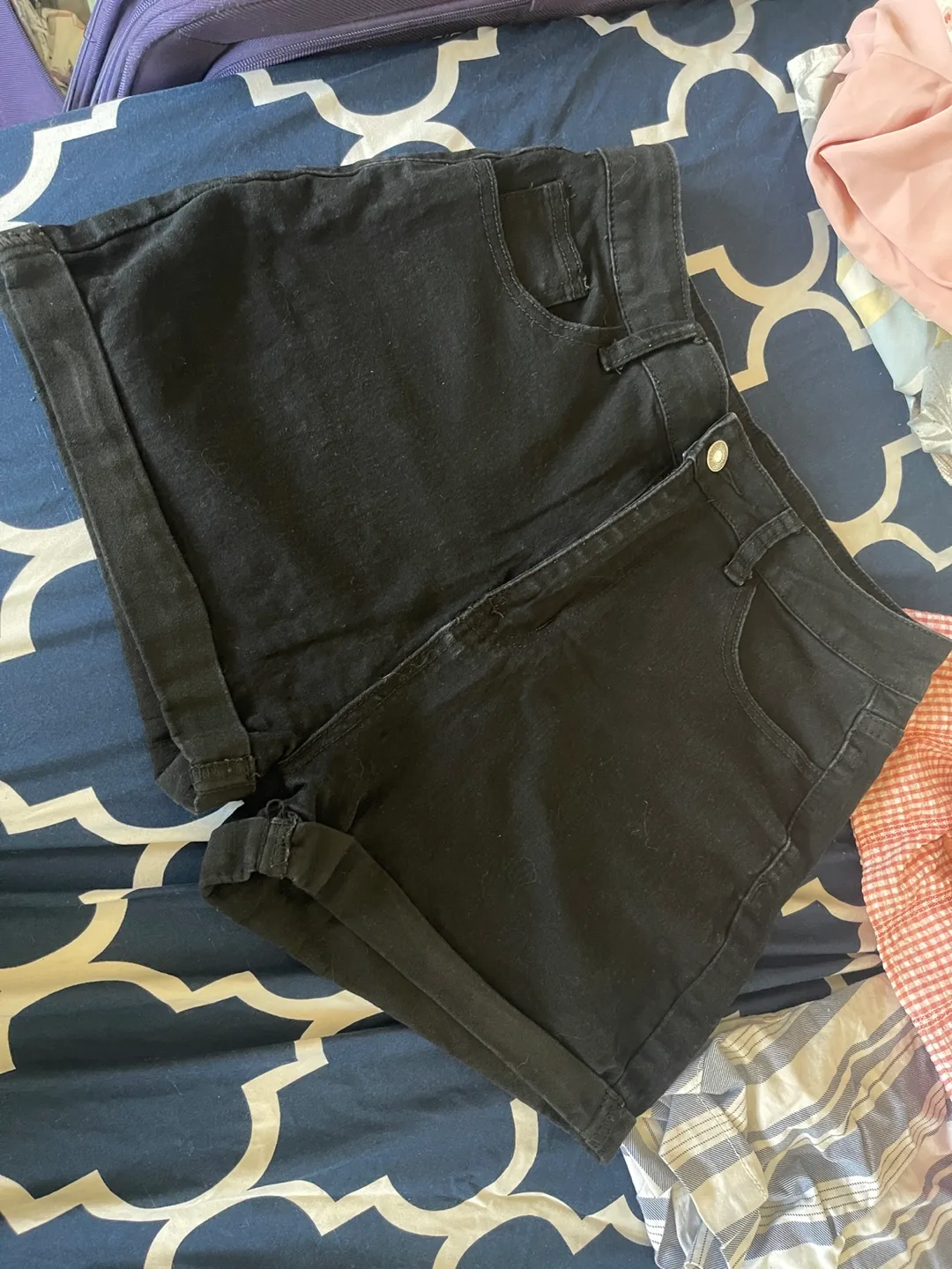 Shein Black Denim Shorts - Size M thumbnail
