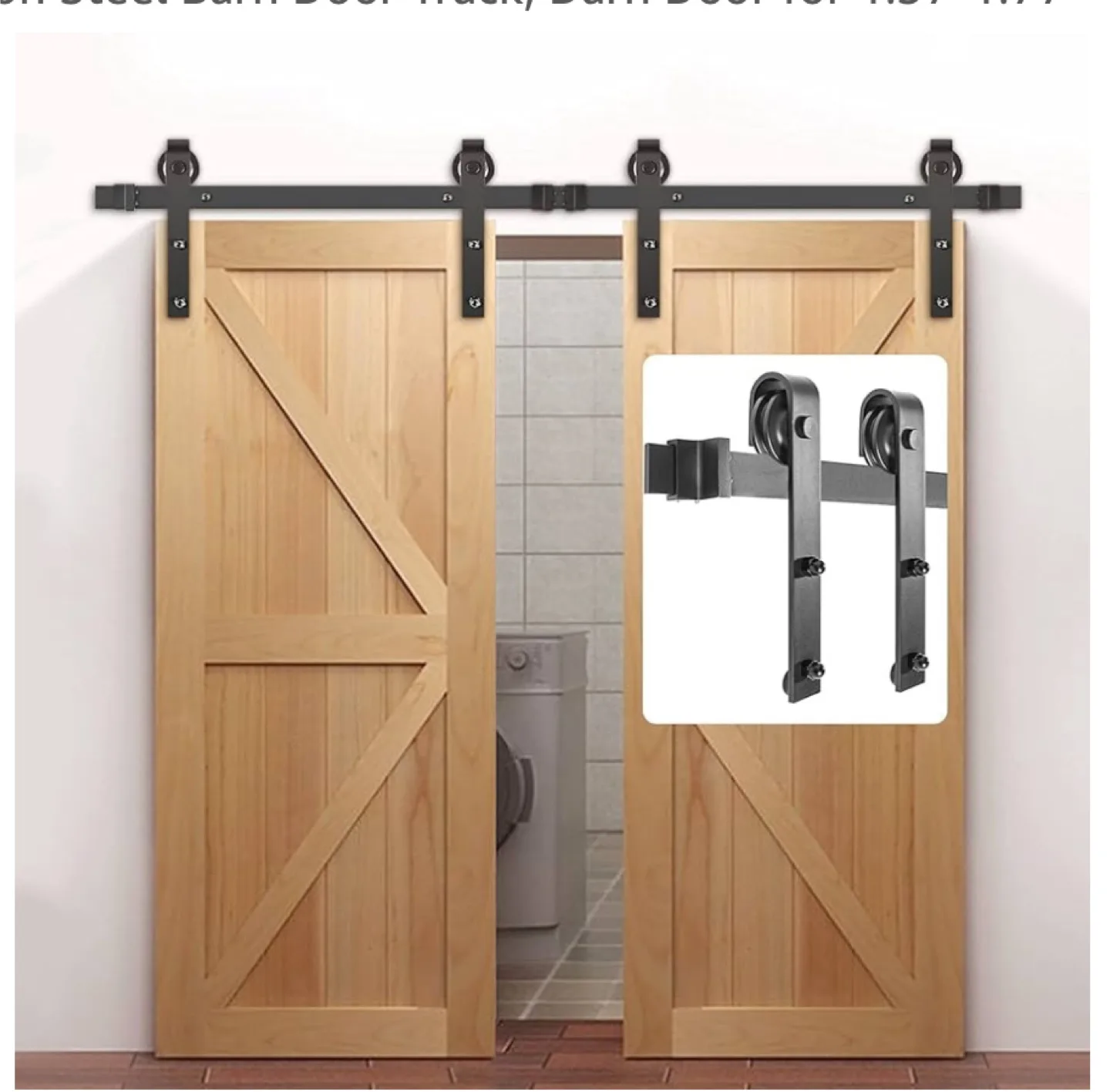 Brand new VEVOR 6ft Sliding Double Barn Door Hardware Kit thumbnail