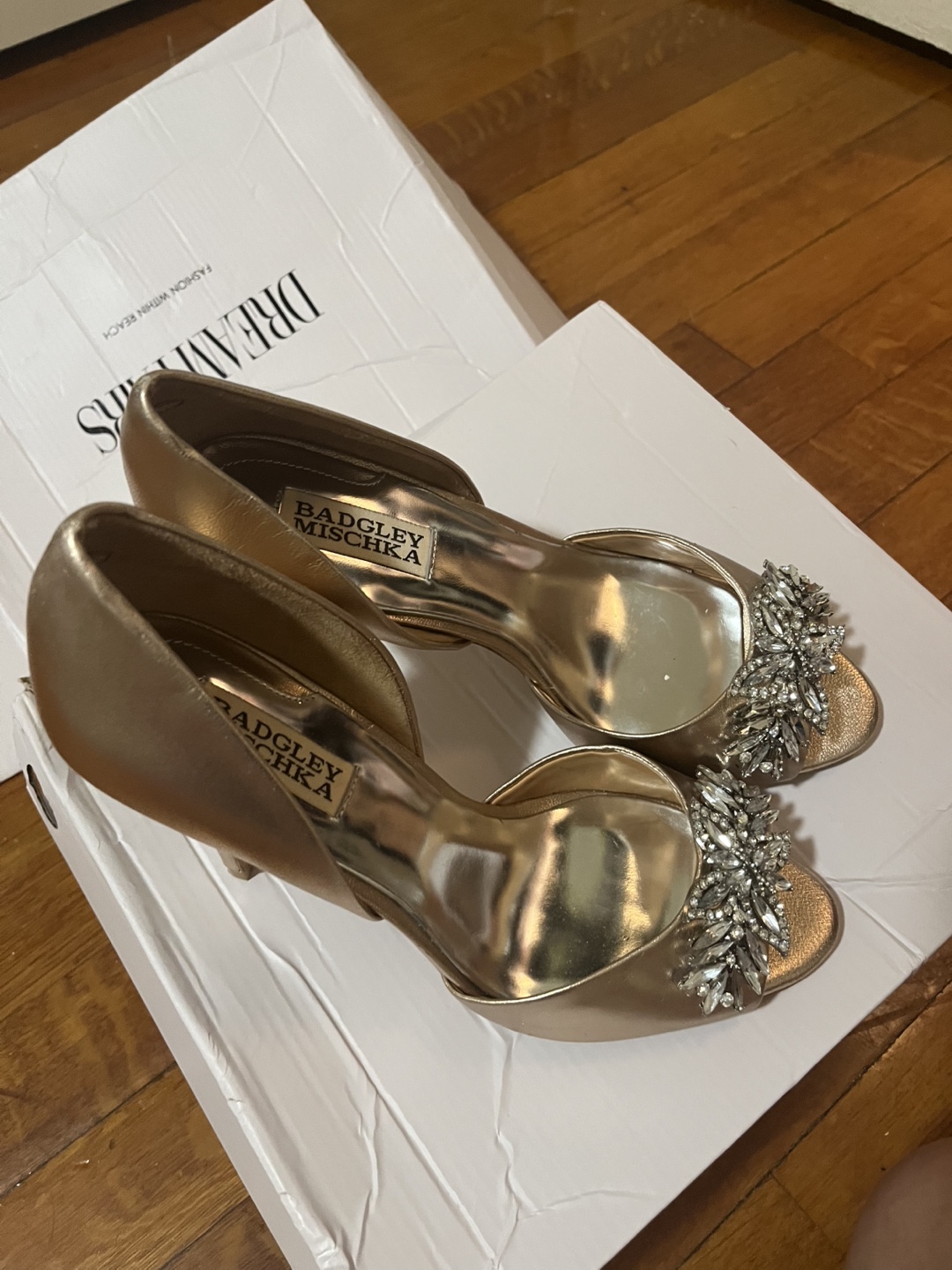 Badgley Mischka Gold Heels - photo 2