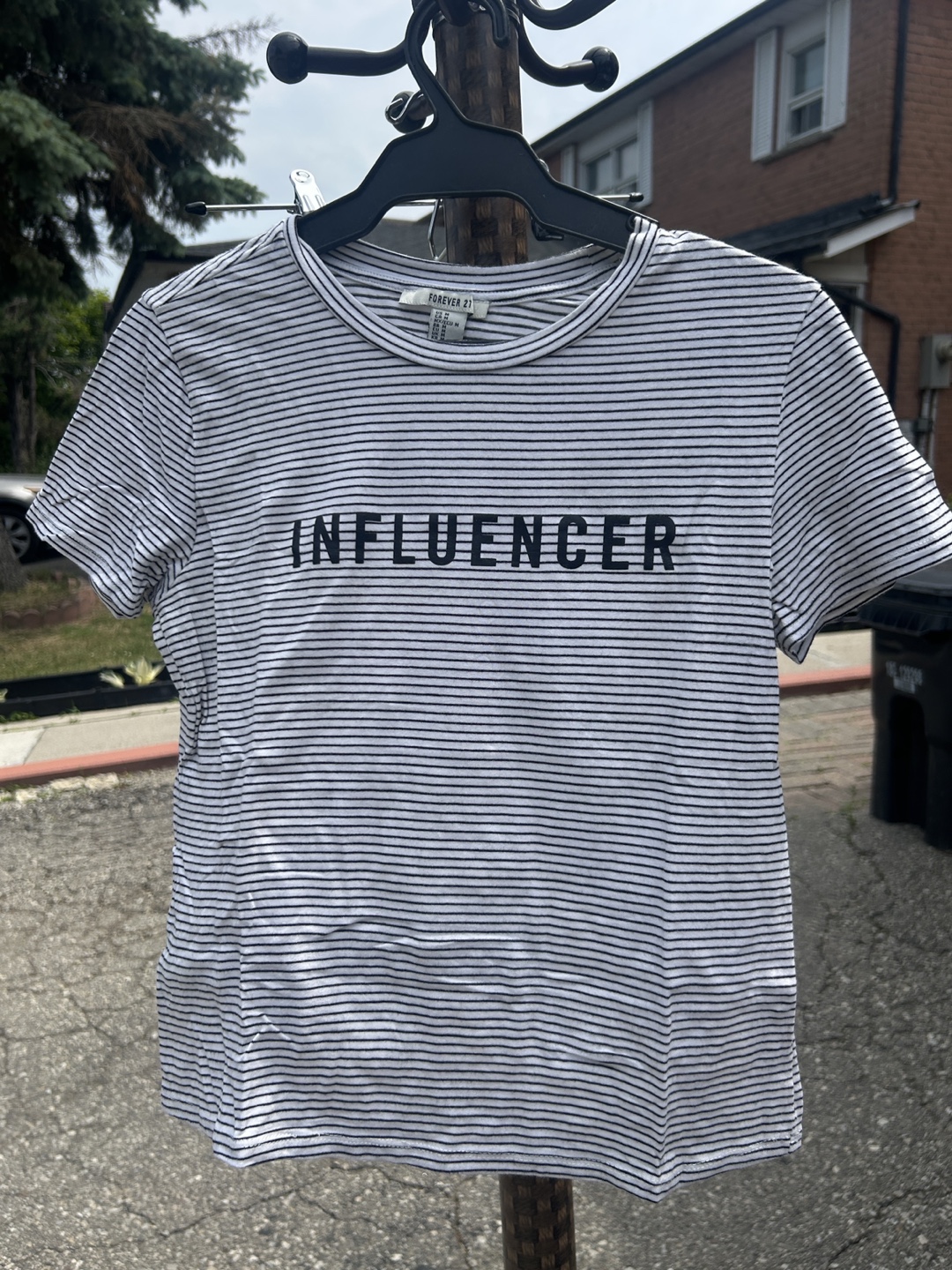 Forever 21 Striped 'Influencer' Tee - Size M