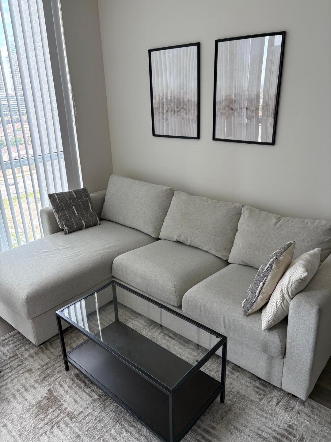 FINNALA Loveseat with chaise, Gunnared beige