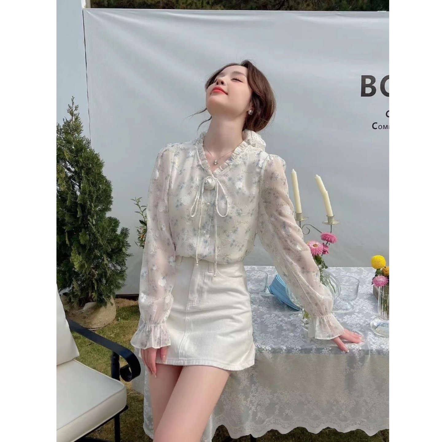 Two Floral Pattern Blouse