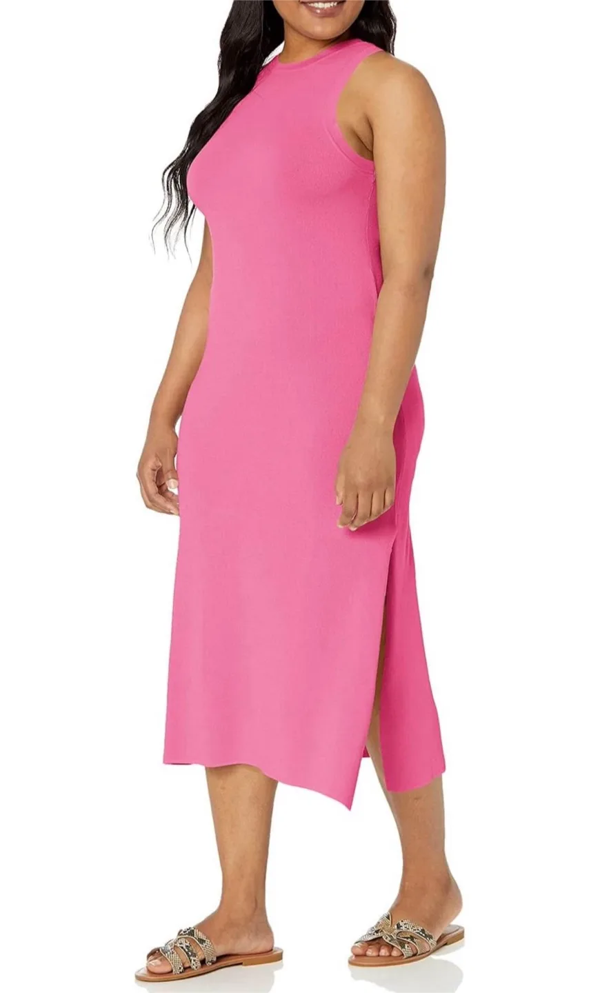 NEW! The Drop Gabriela High Neck Cut-in Side-Slit Maxi Dress thumbnail