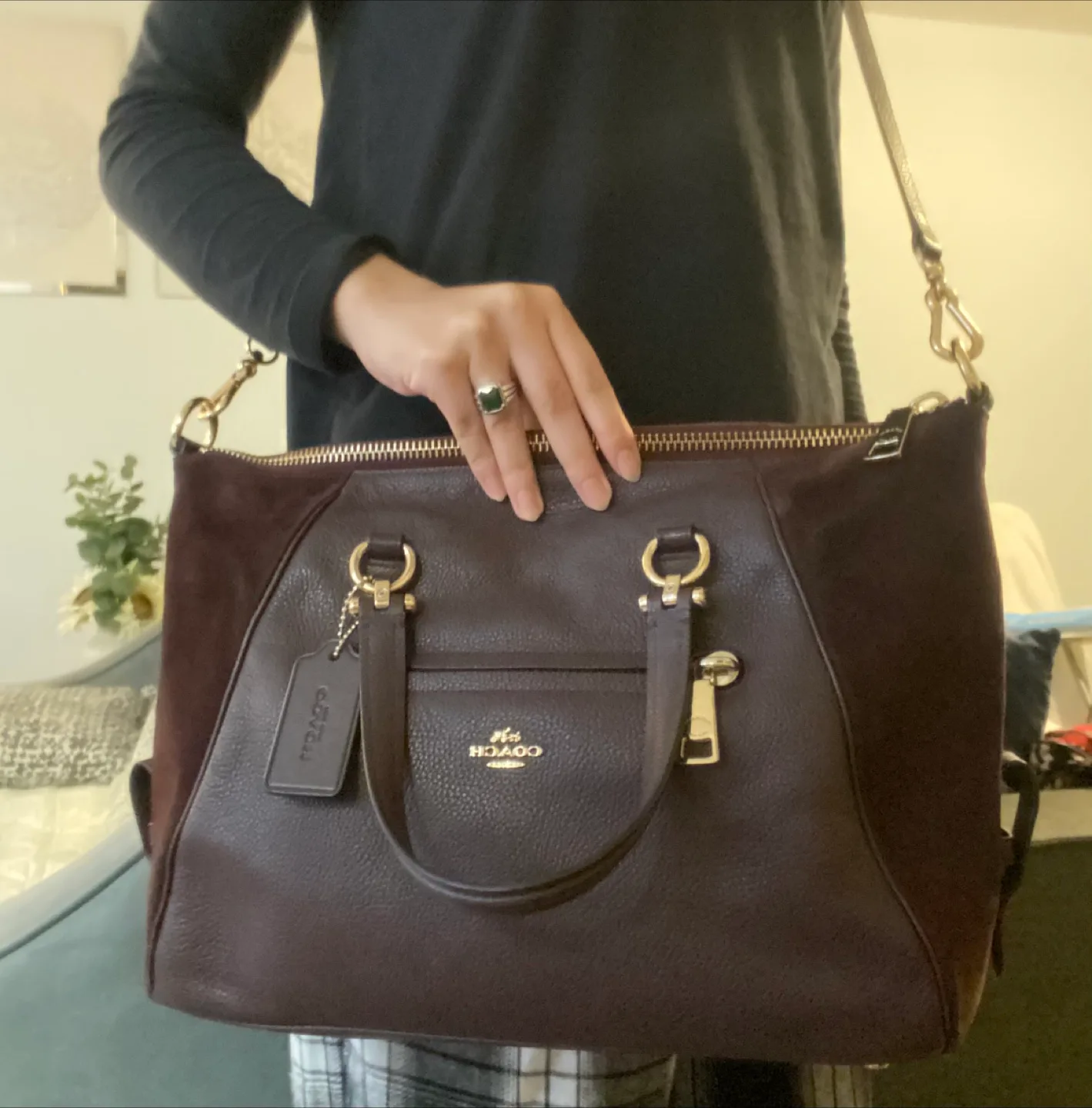 Coach Handbag - Burgundy Slouchy Handbag image indicator(4)