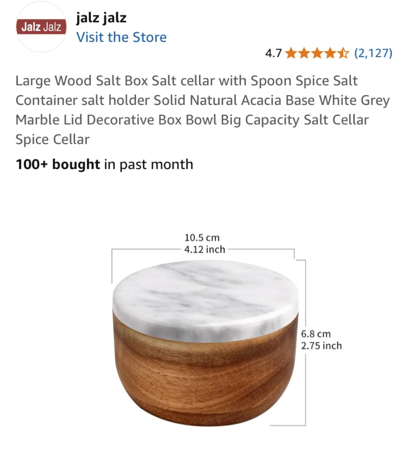 jalz jalz Salt Box with Spoon - New thumbnail