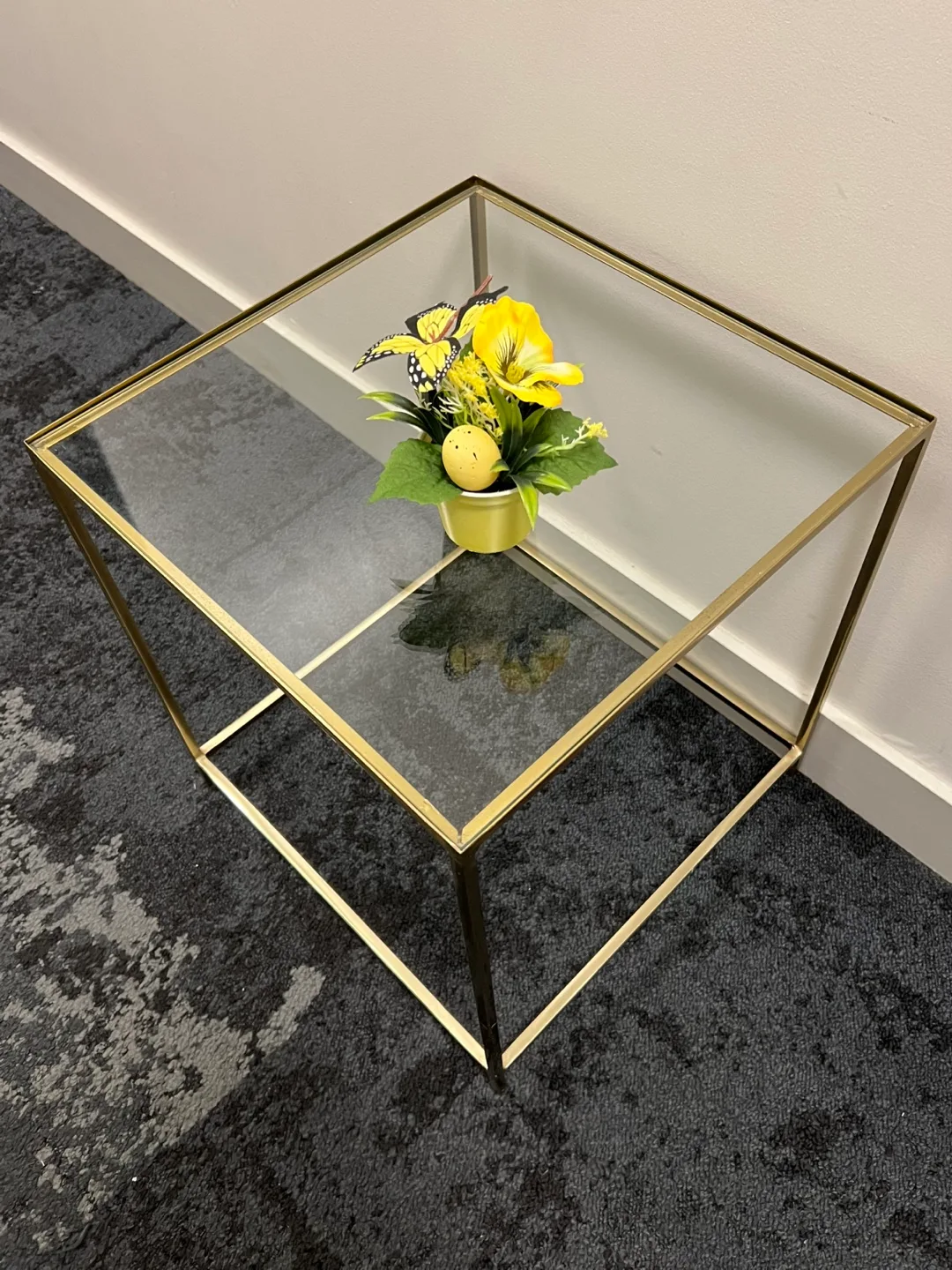 Glass Top Side Table - Gold Frame thumbnail