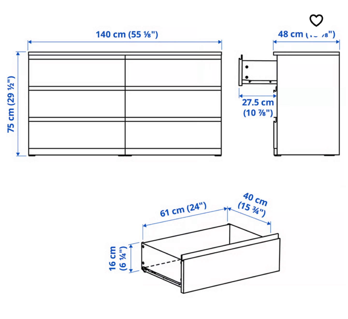 IKEA MALM Dresser - Black/Brown - photo 5