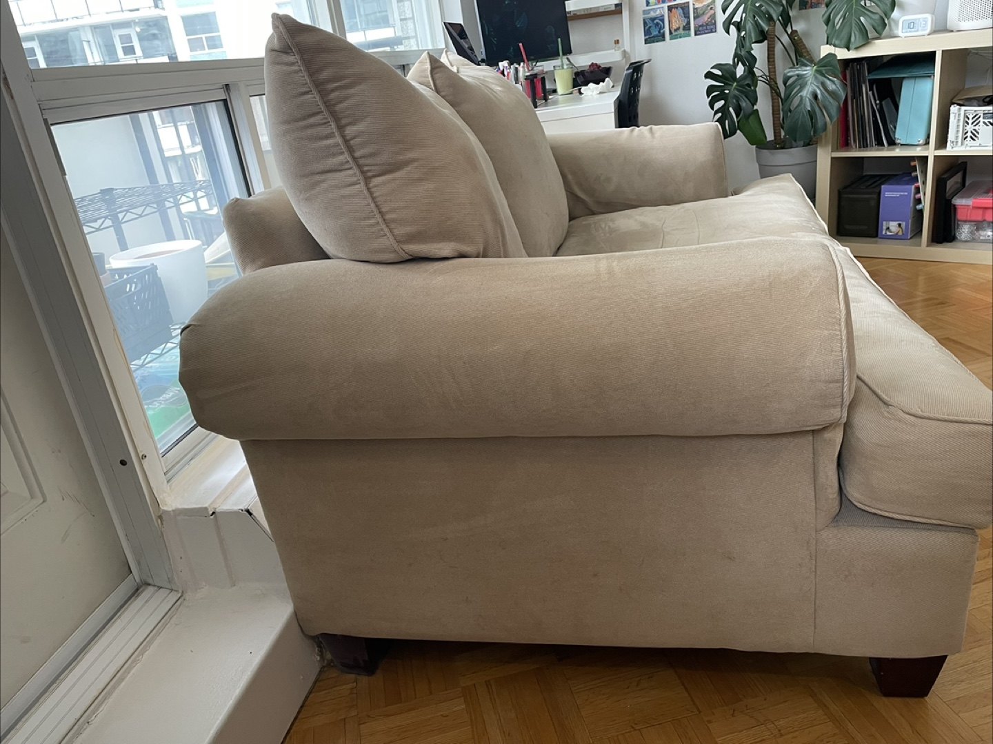 Loveseat Sofa - Beige Fabric - photo 3