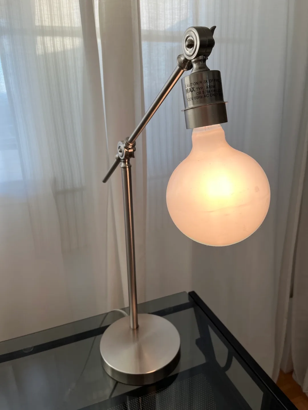 Silver Articulating Arm Desk Lamp image indicator(4)