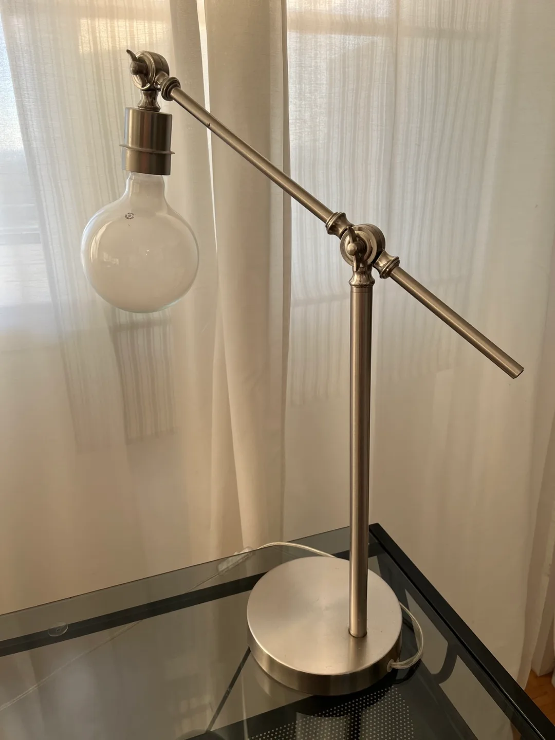 Silver Articulating Arm Desk Lamp image indicator(2)