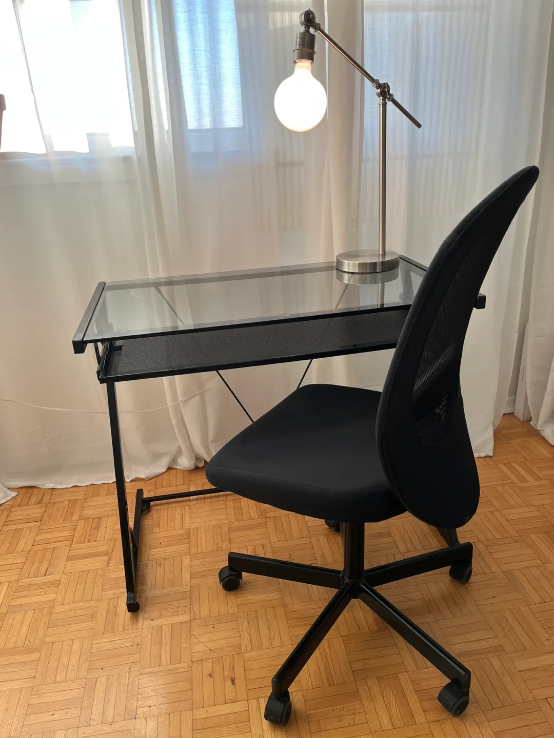 Silver Articulating Arm Desk Lamp image indicator(5)