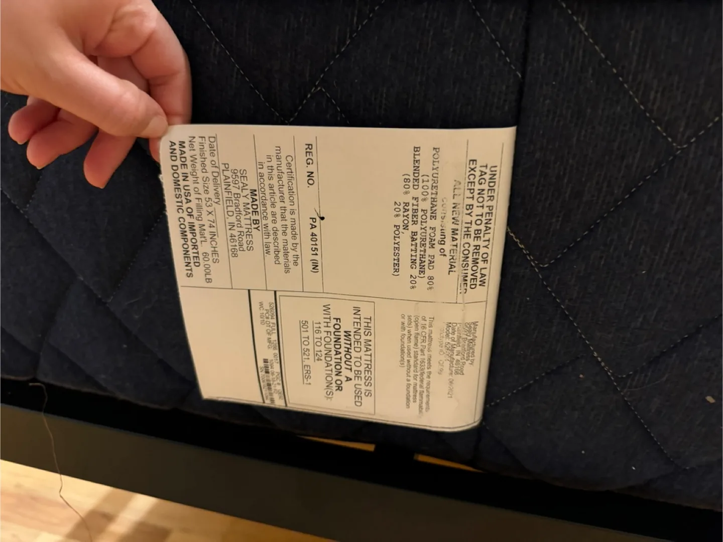 Like New Sealy Plush Full Size Mattress + Platform image indicator(5)