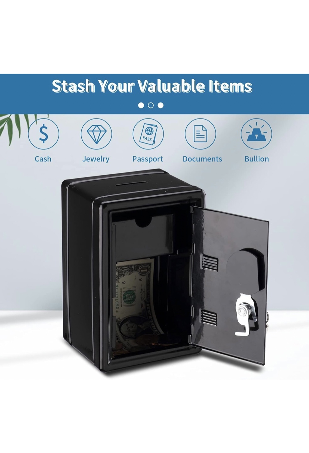 Black Safe Box with Combination Lock - photo 4