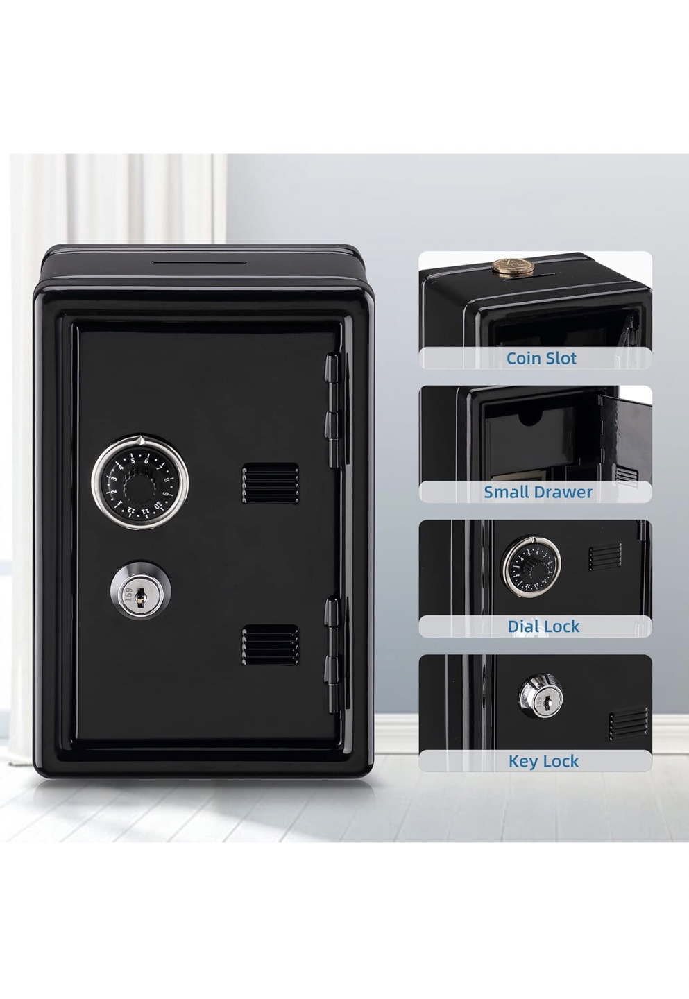 Black Safe Box with Combination Lock - photo 5