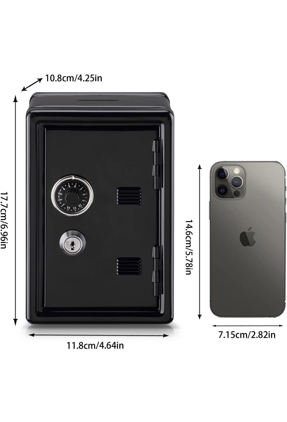Black Safe Box with Combination Lock - photo 3