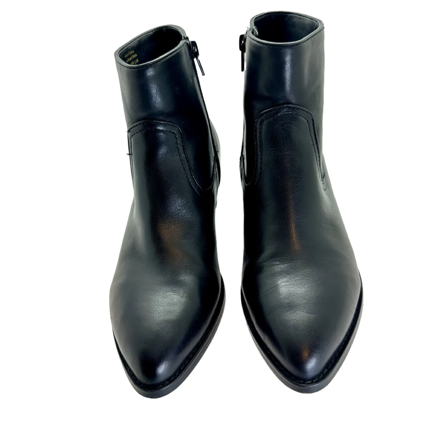 Aldo Black Leather Heeled Ankle Boots, Size 8.5 image indicator(2)