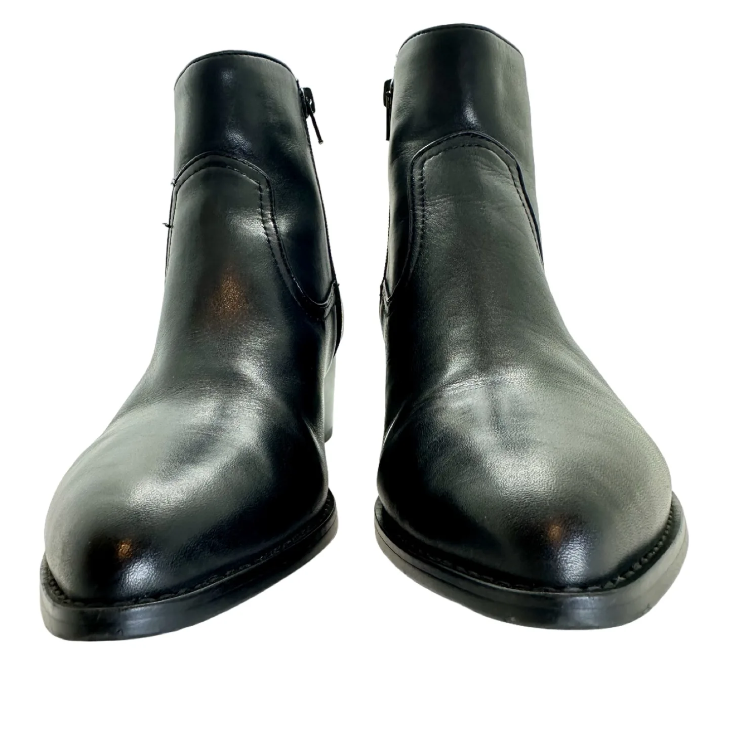 Aldo Black Leather Heeled Ankle Boots, Size 8.5 image indicator(5)