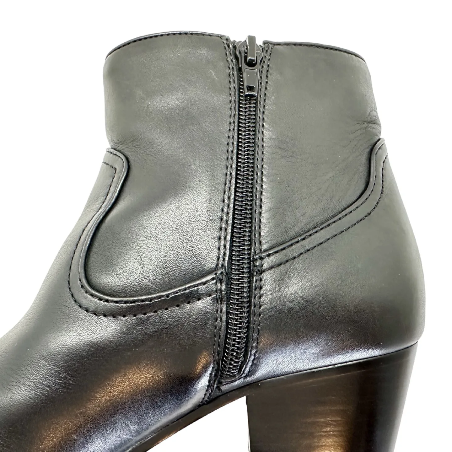 Aldo Black Leather Heeled Ankle Boots, Size 8.5 image indicator(7)