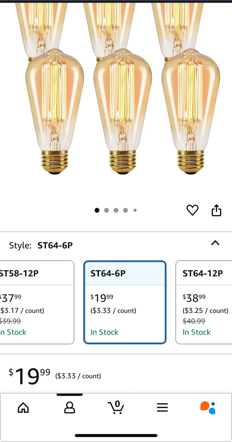 Edison Light Bulbs - 6 Pack image indicator(2)