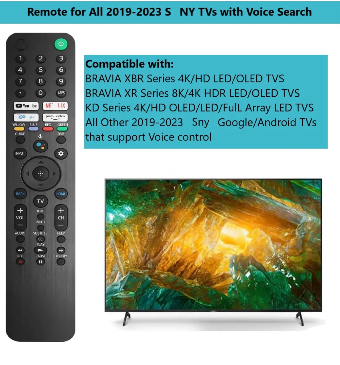 Brand New Voice Remote Control RMF-TX520U for Sony TVs image indicator(4)