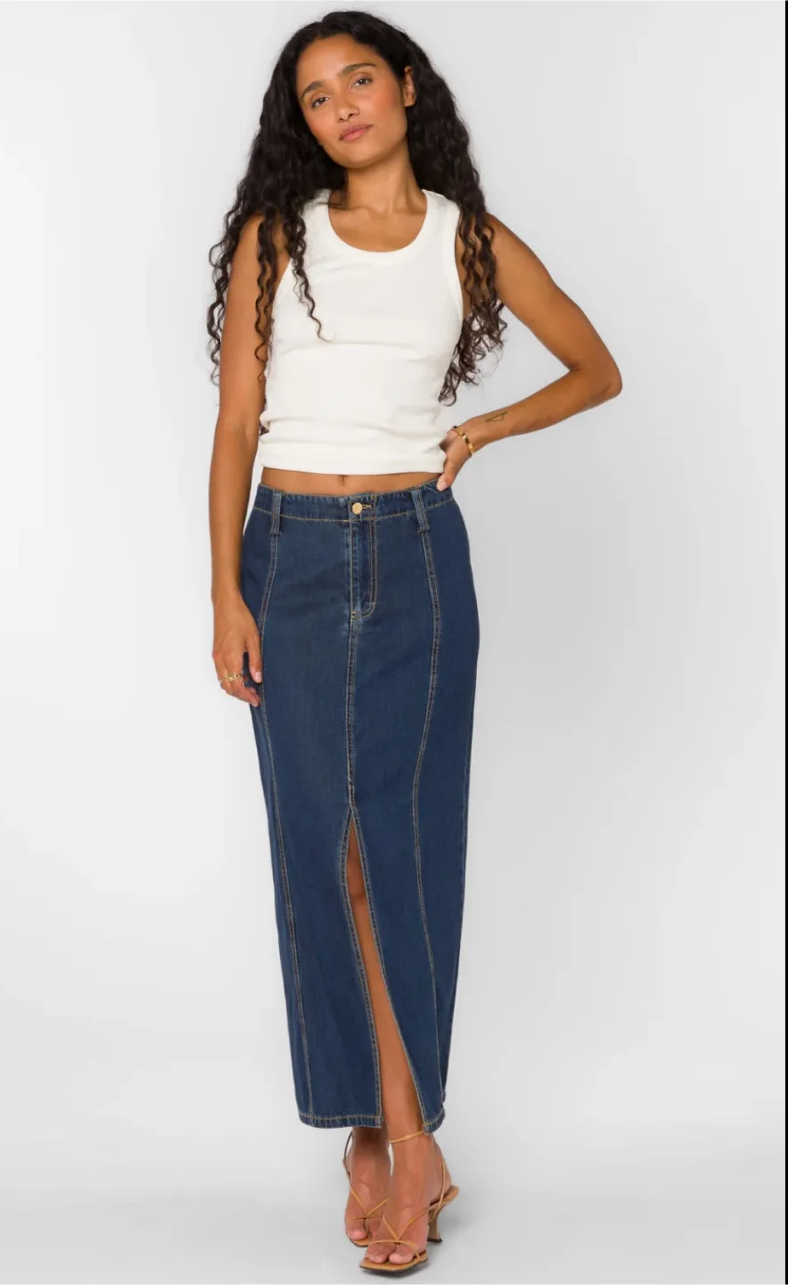 Velvet Heart New With Tag Denim Maxi Skirt image indicator(2)