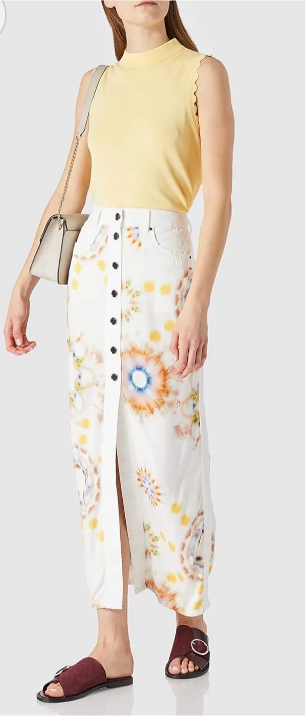 Desigual Floral Button-Down Denim Skirt image indicator(2)