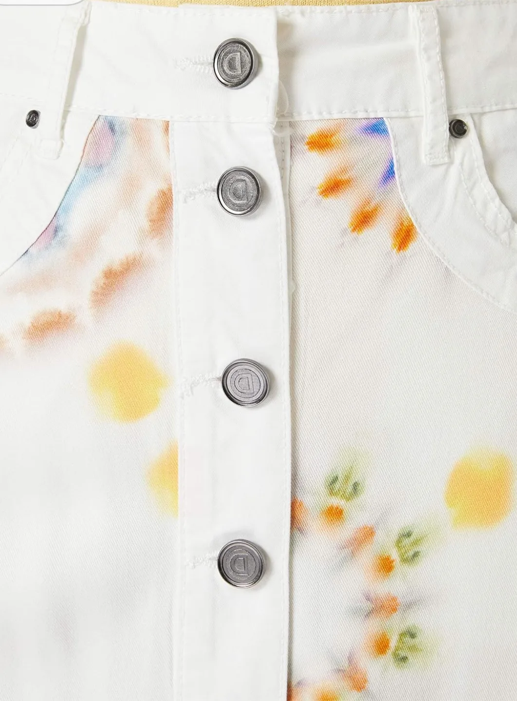 Desigual Floral Button-Down Denim Skirt image indicator(3)