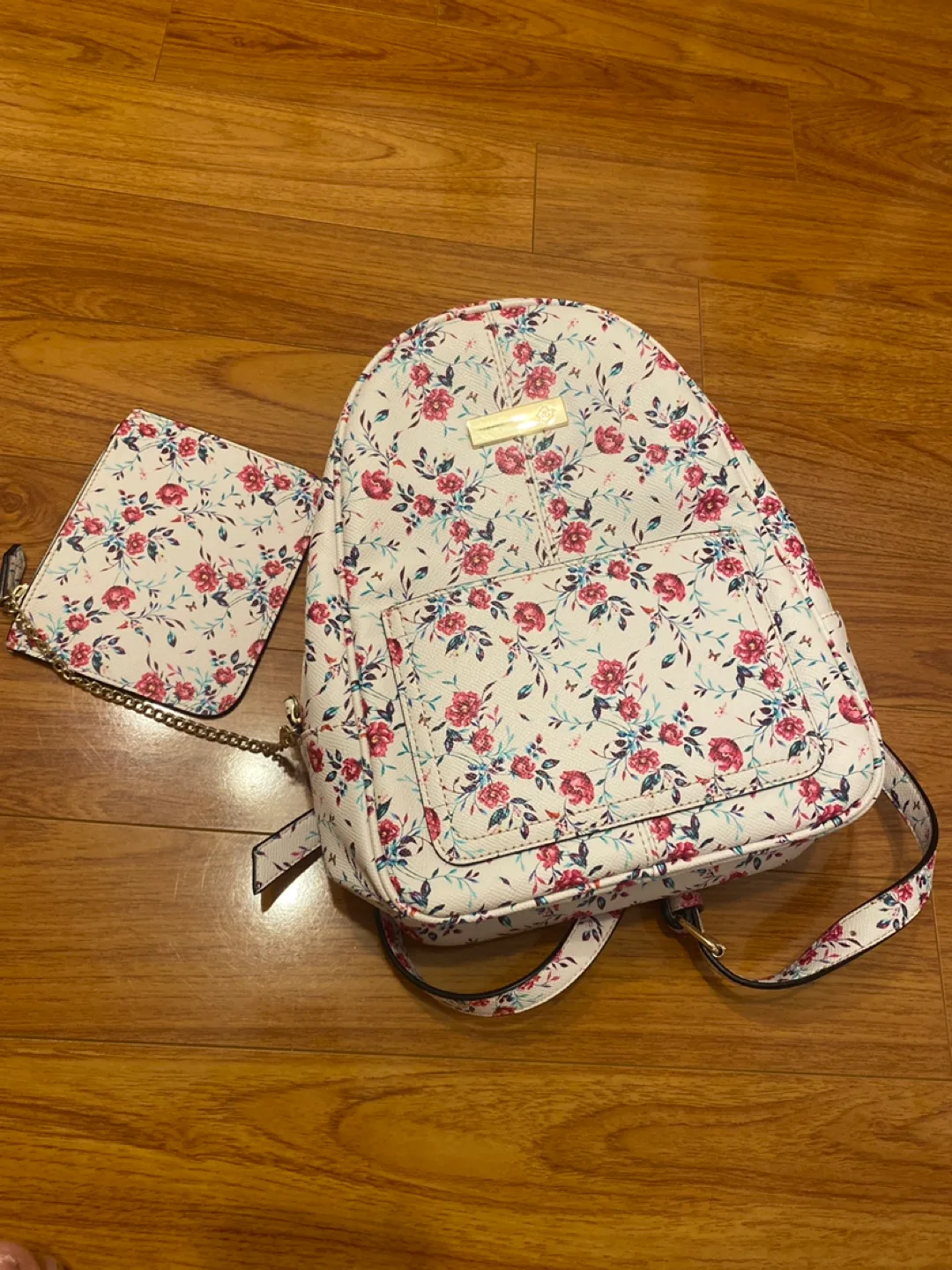 Floral Print Mini Backpack + Clutch thumbnail