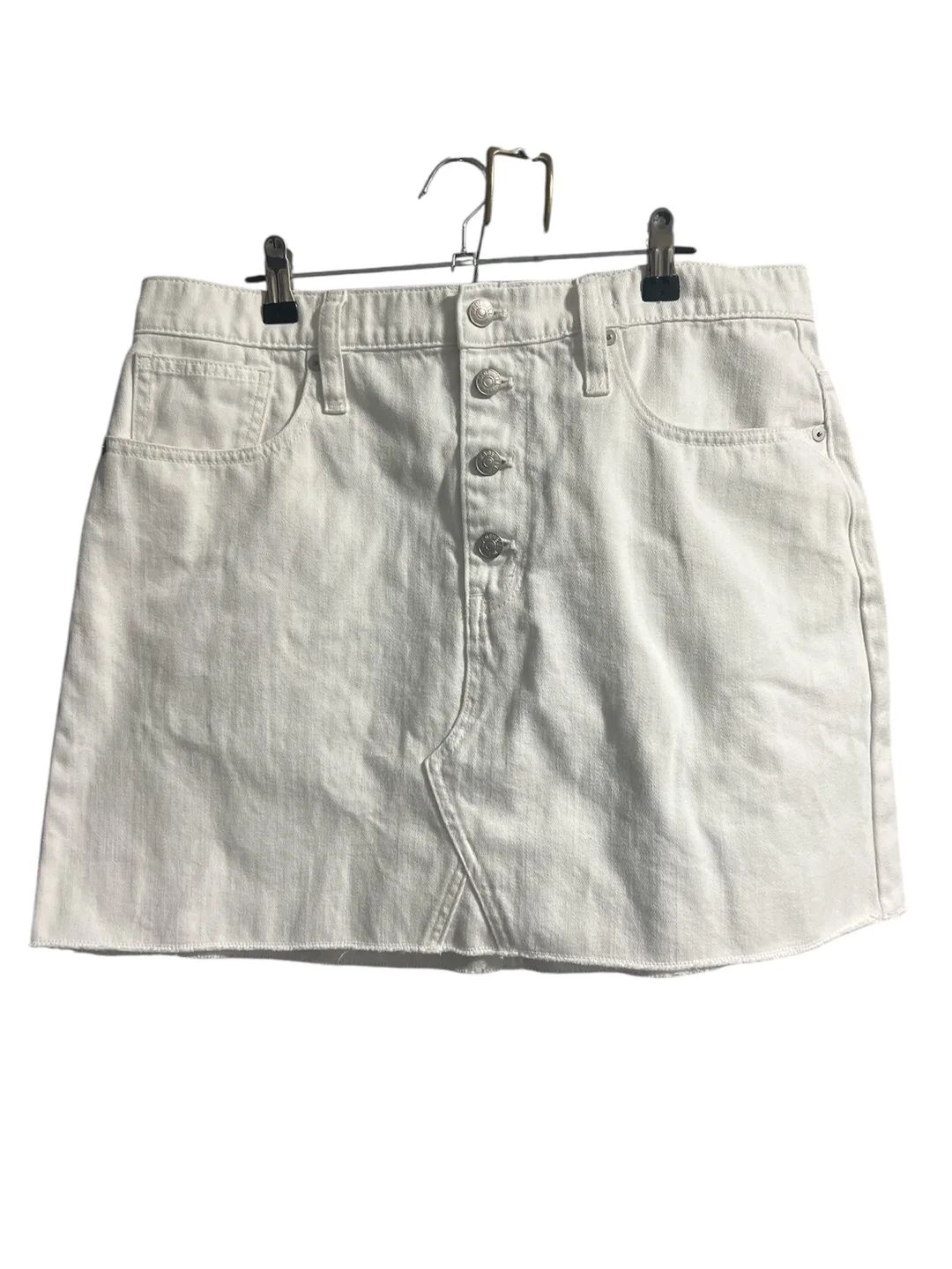 Madewell White Denim Mini Skirt - Size 32 image indicator(4)