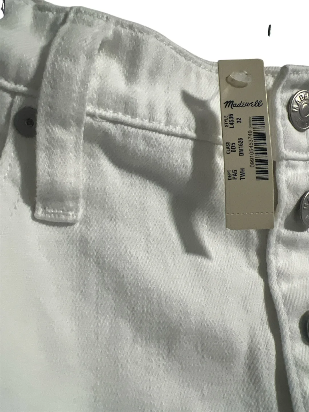 Madewell White Denim Mini Skirt - Size 32 image indicator(5)