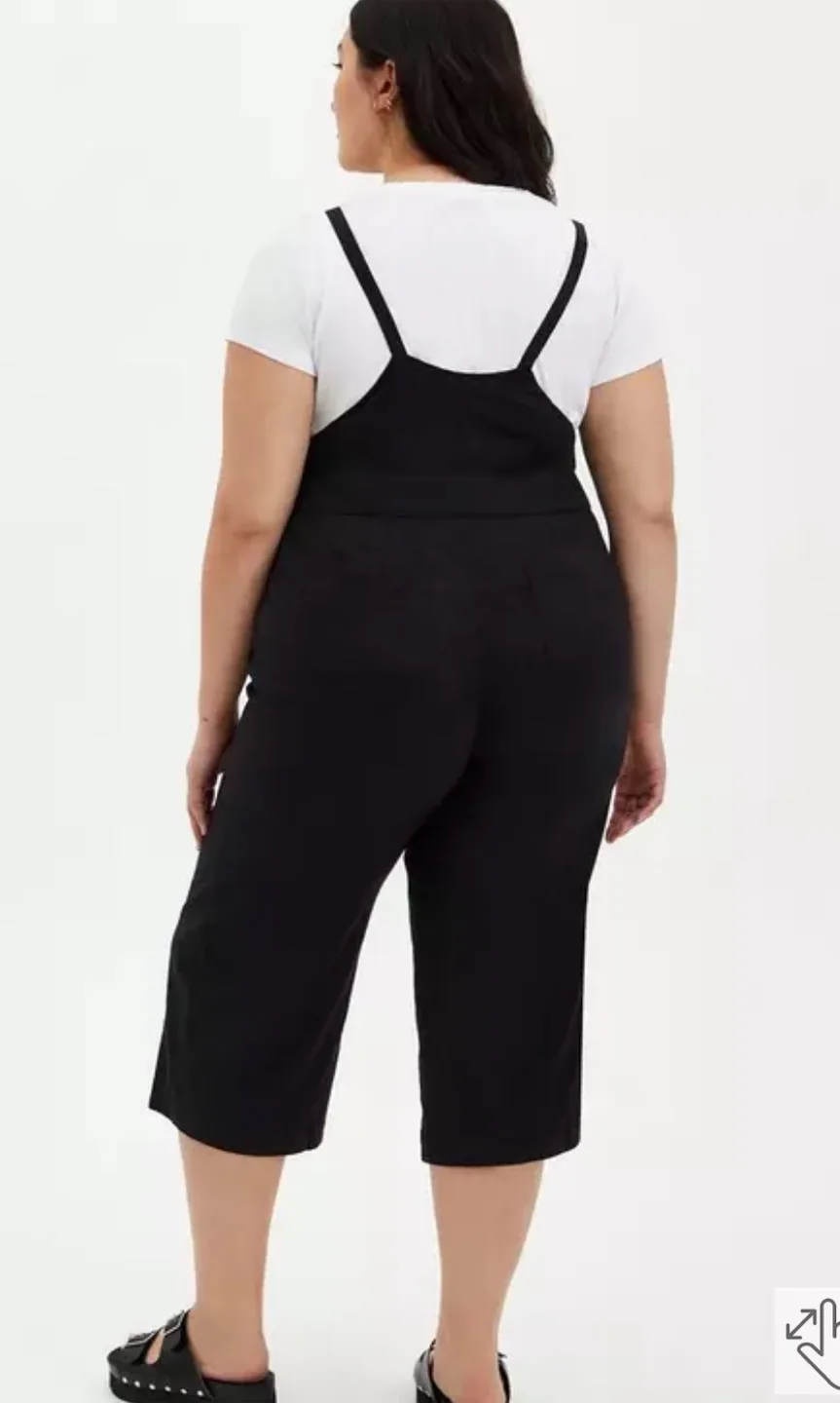 Torrid Black Twill Tie Strap Jumpsuit image indicator(3)