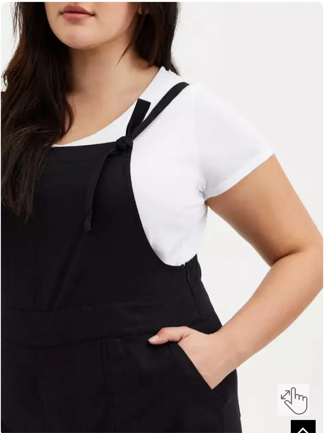 Torrid Black Twill Tie Strap Jumpsuit image indicator(2)