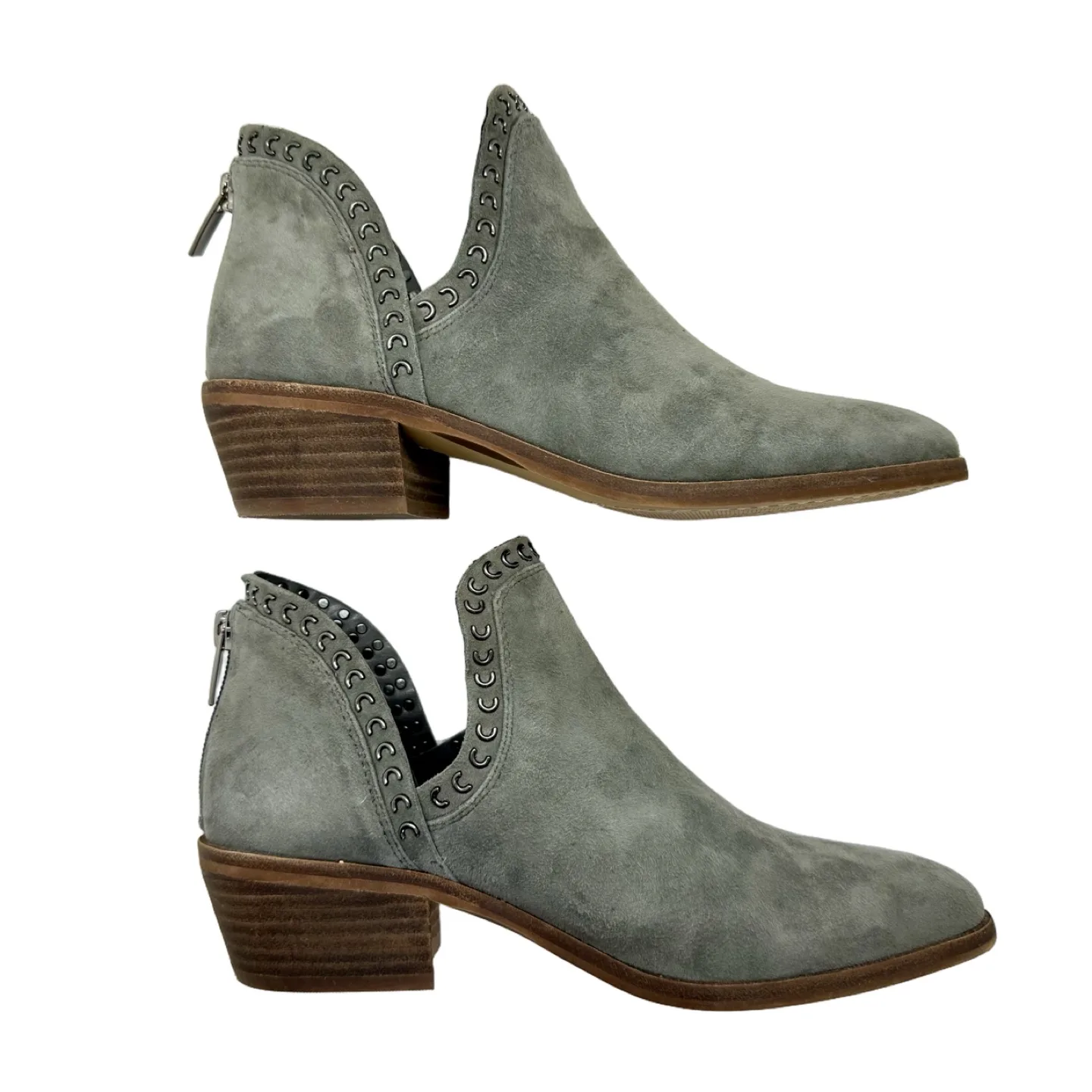 Vince Camuto Gray Suede Booties, Size 7 image indicator(6)
