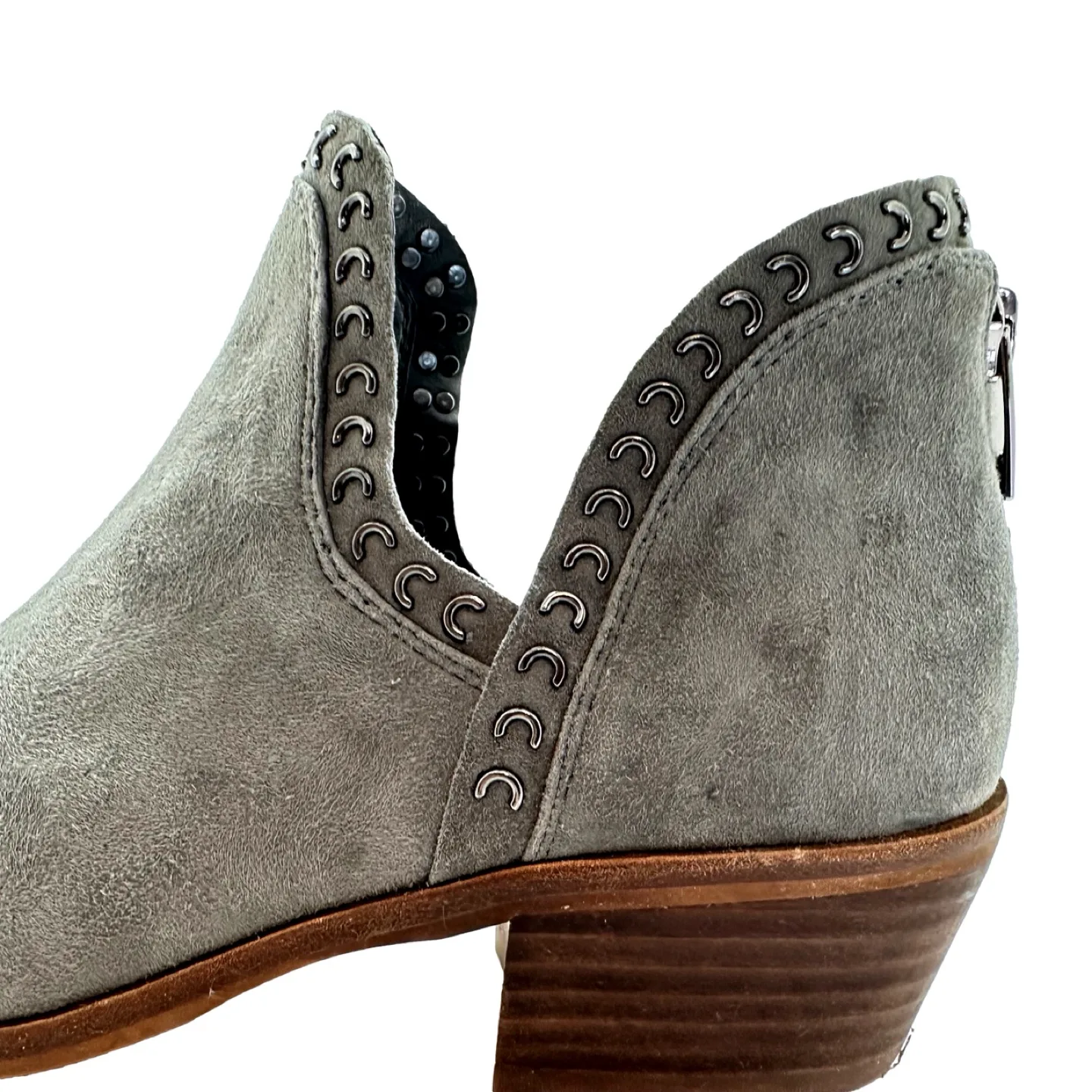 Vince Camuto Gray Suede Booties, Size 7 image indicator(7)