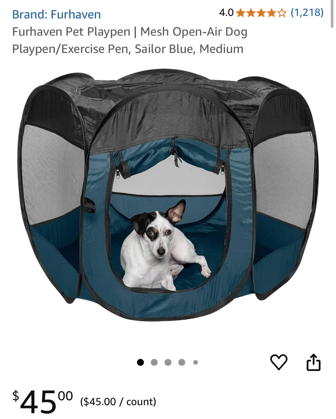 Furhaven Pet Playpen - Sailor Blue, Medium thumbnail