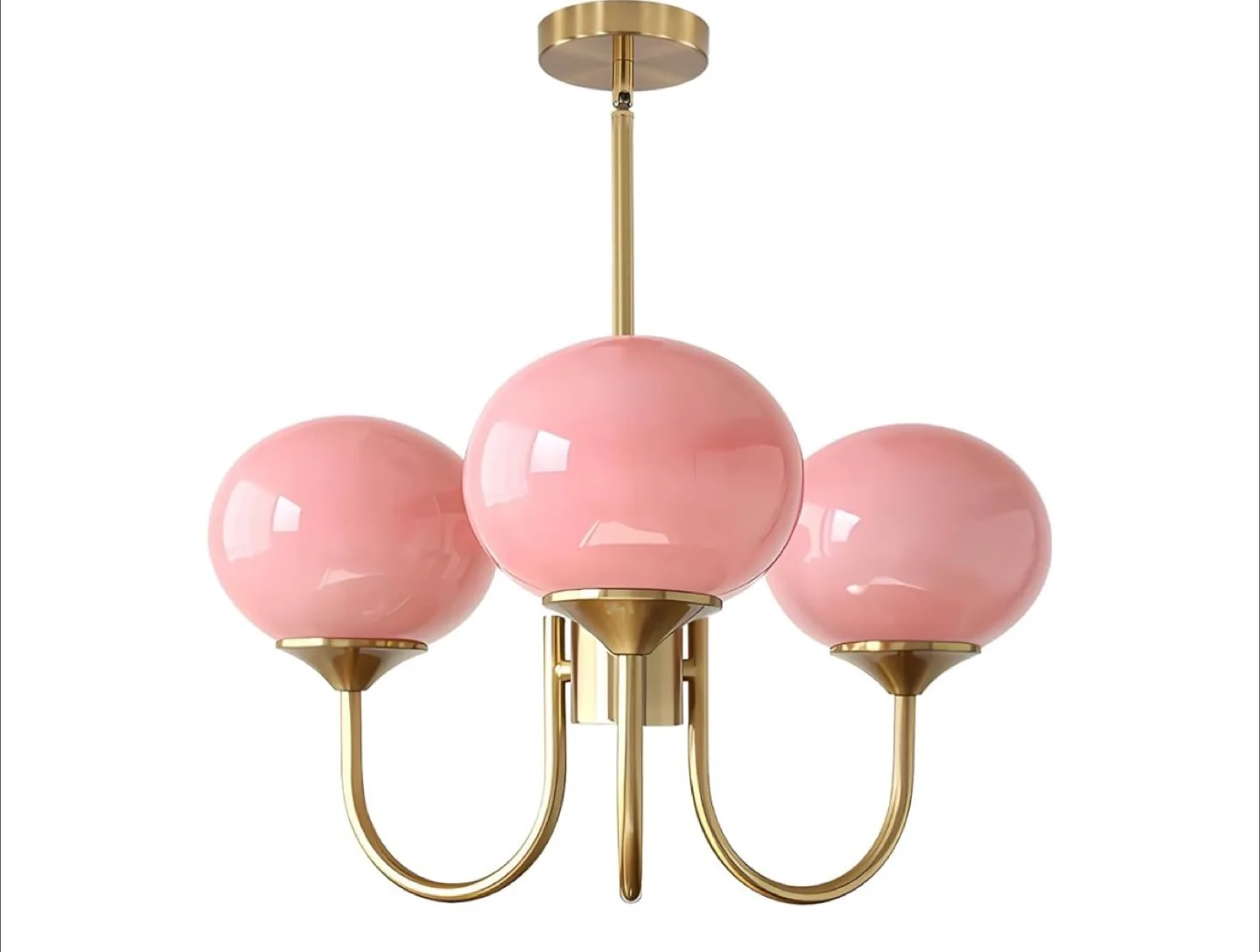 BOKT Modern 3 Light Pink Chandelier thumbnail