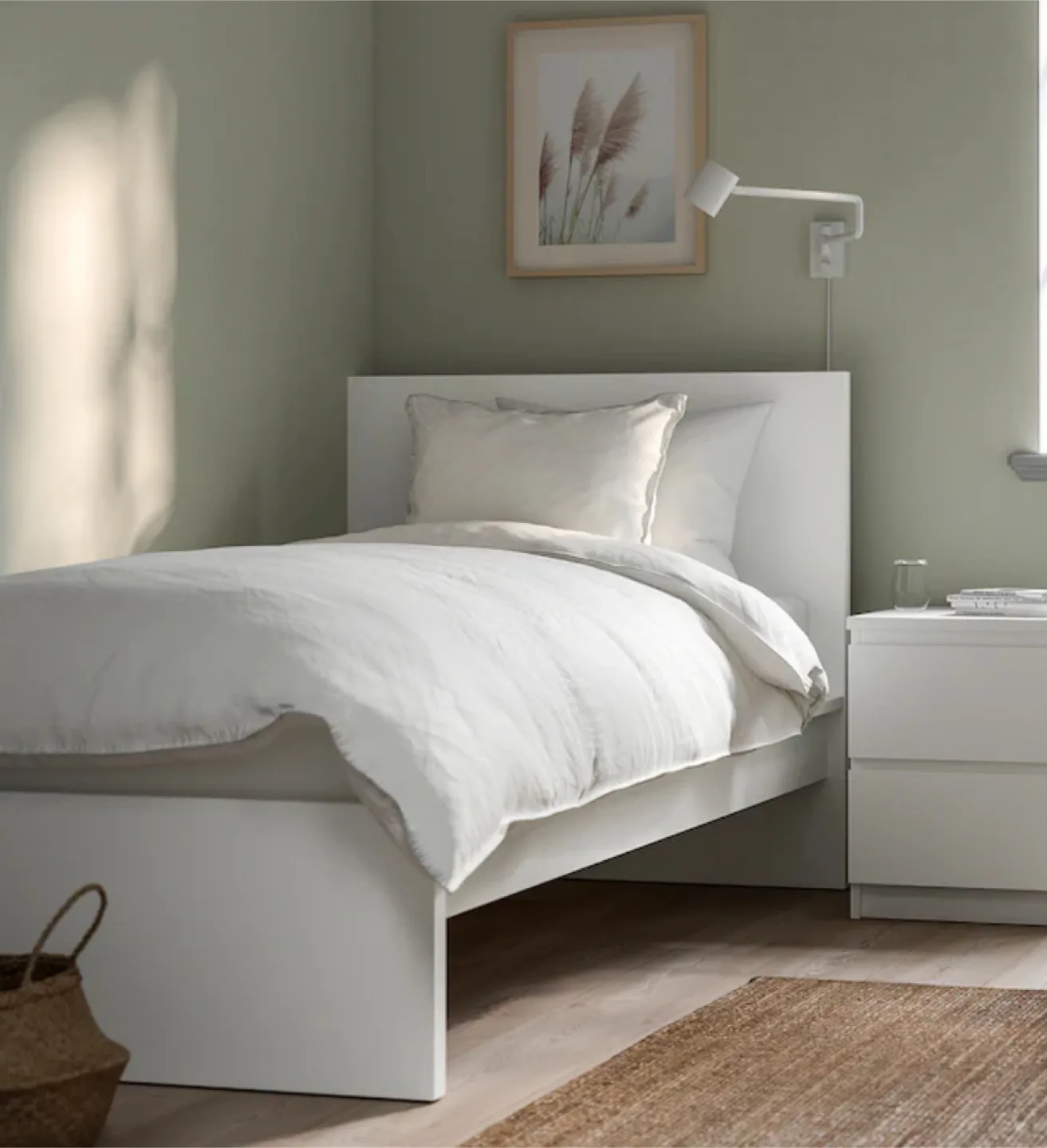 IKEA MALM White Bed Frame &  slantsTwin image indicator(3)