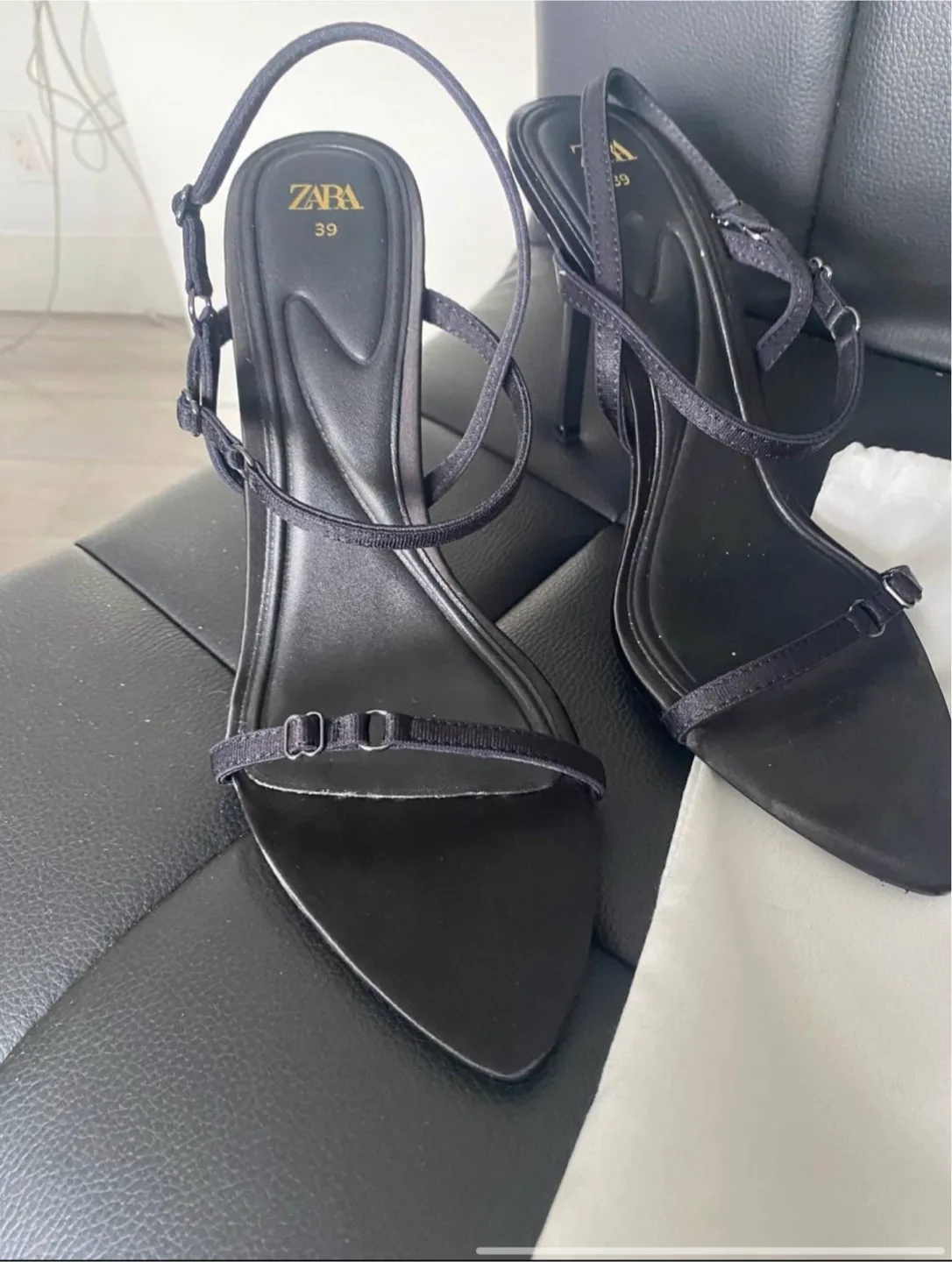 Zara Black Heeled Sandals - thumbnail