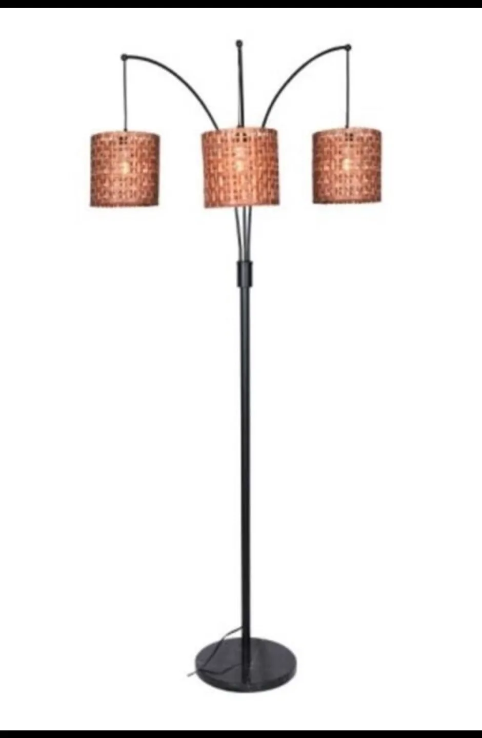 3-Light Floor Lamp, Woven Shade thumbnail