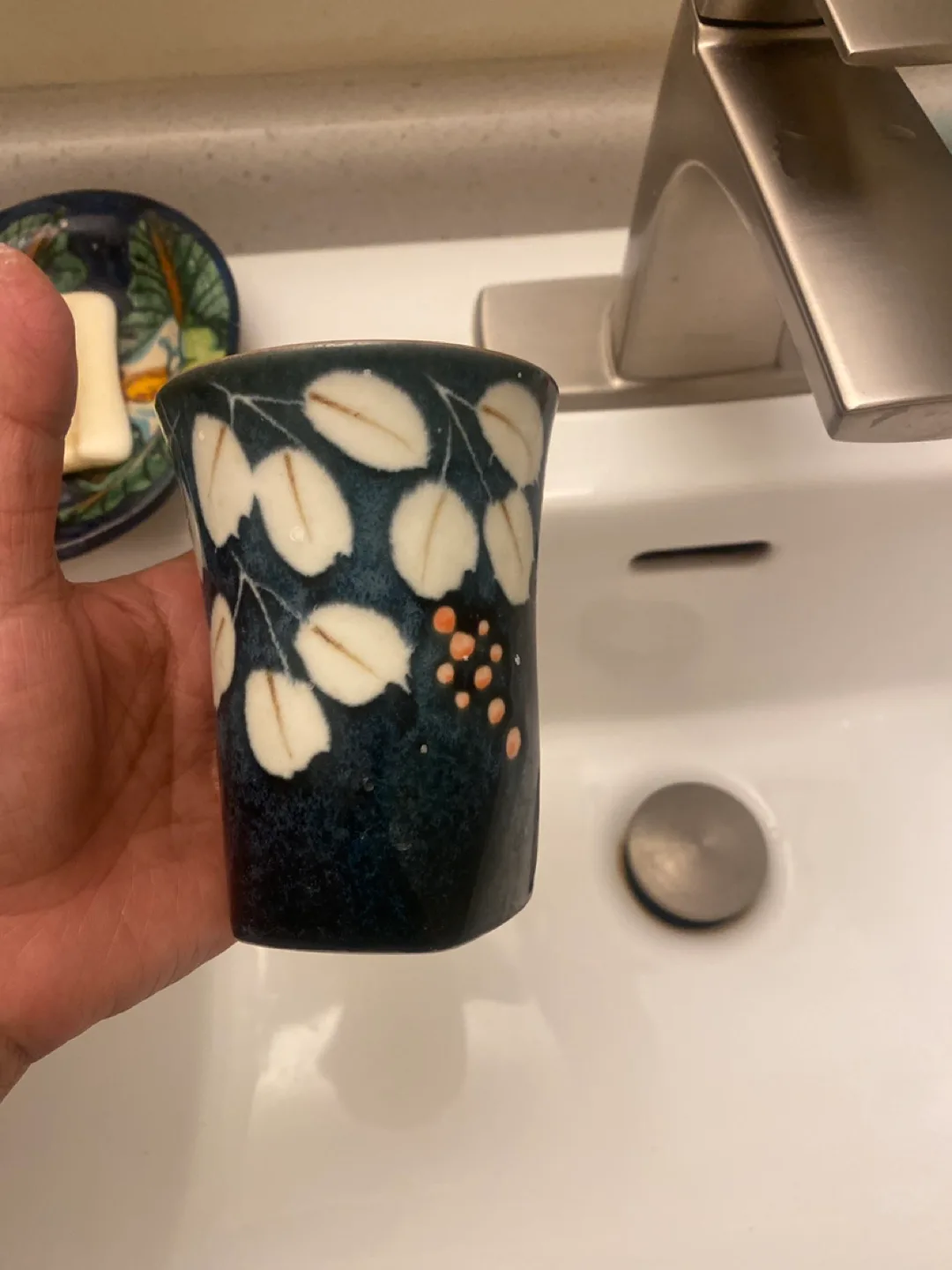 Handcrafted Ceramic Cup and Soap Dish Set image indicator(5)