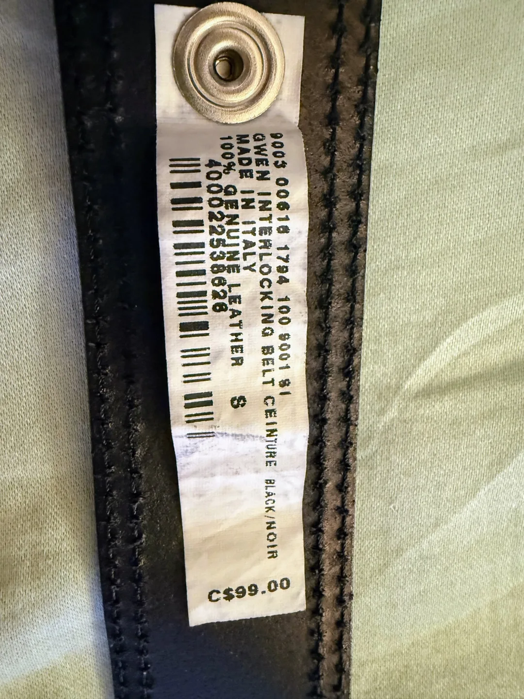 Club Monaco Gwen Interlocking Black Leather Belt - Size S image indicator(5)