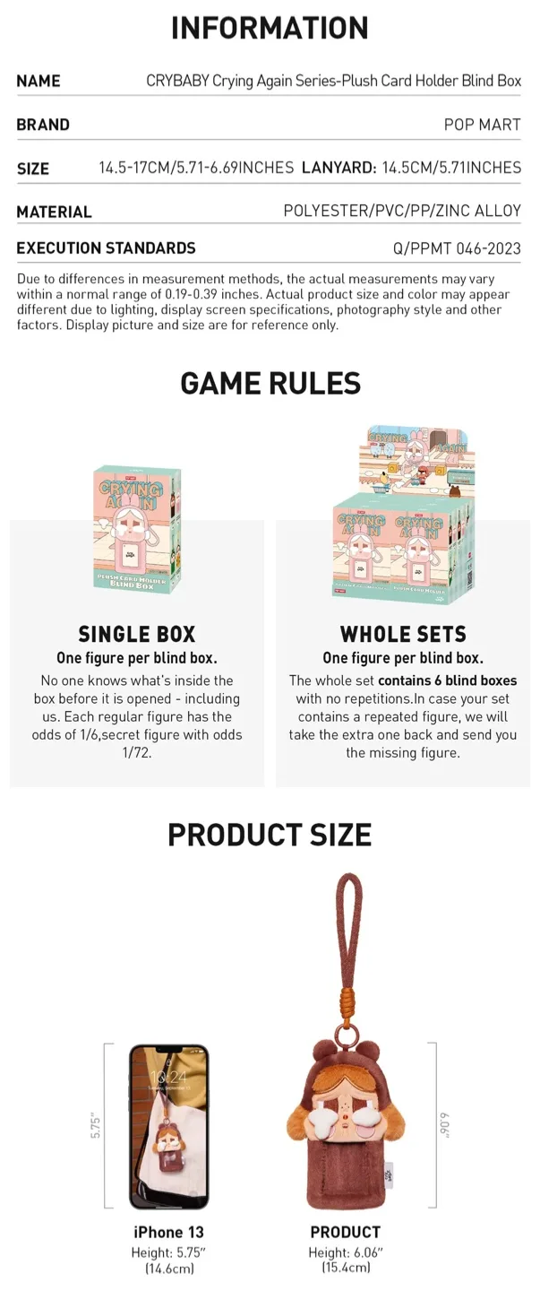 AUTHENTIC Pop Mart CryBaby Plush Card Holder image indicator(4)