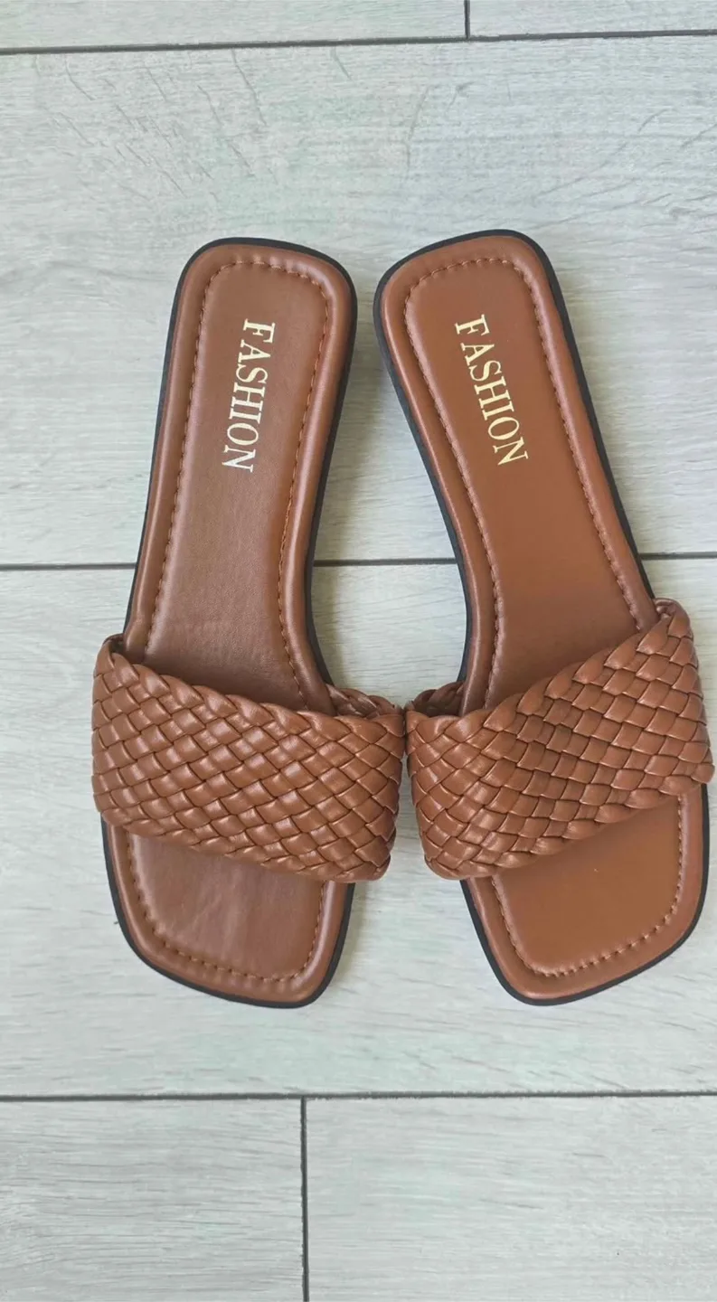 Fashion Brown Woven Sandals thumbnail