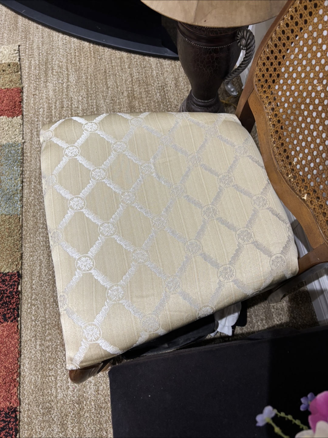 Set of 4 Vintage Dining Chairs - Rattan Back - photo 3