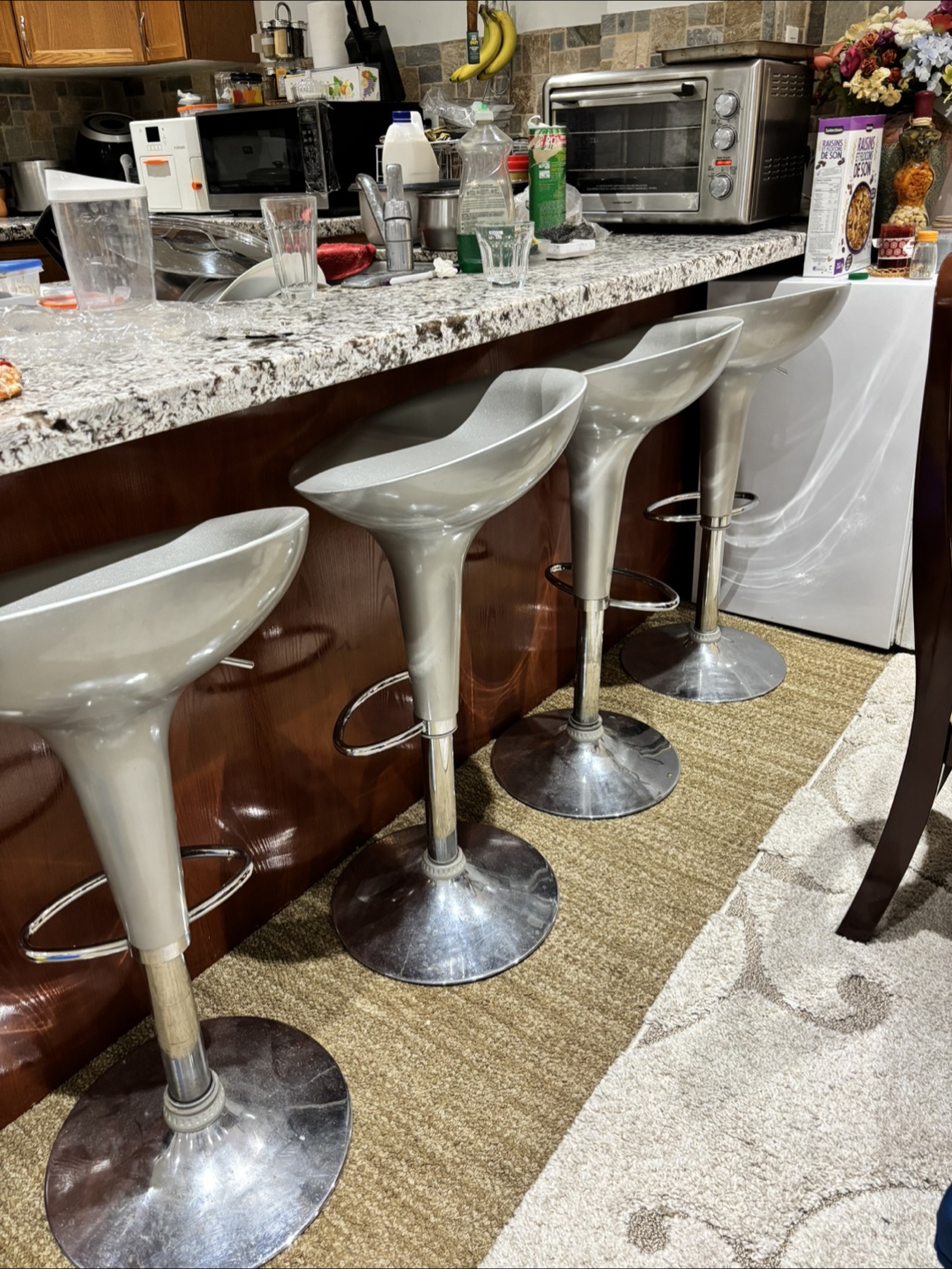 Set of 4 Silver Bar Stools - photo 3