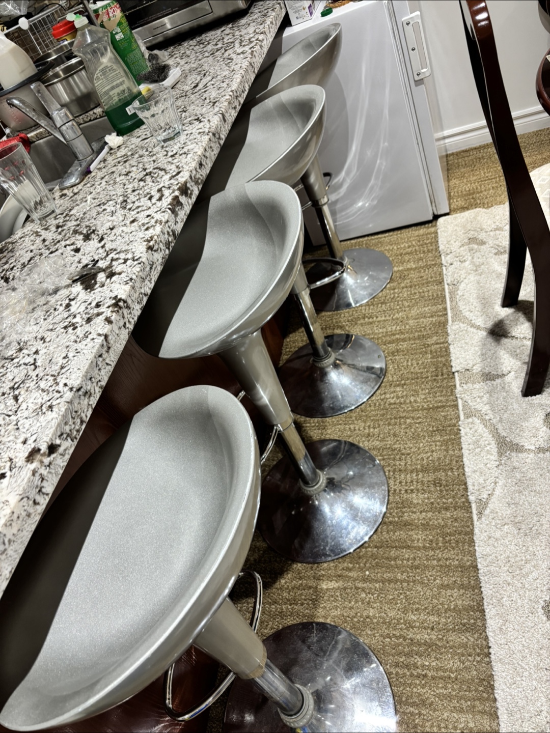 Set of 4 Silver Bar Stools - photo 4