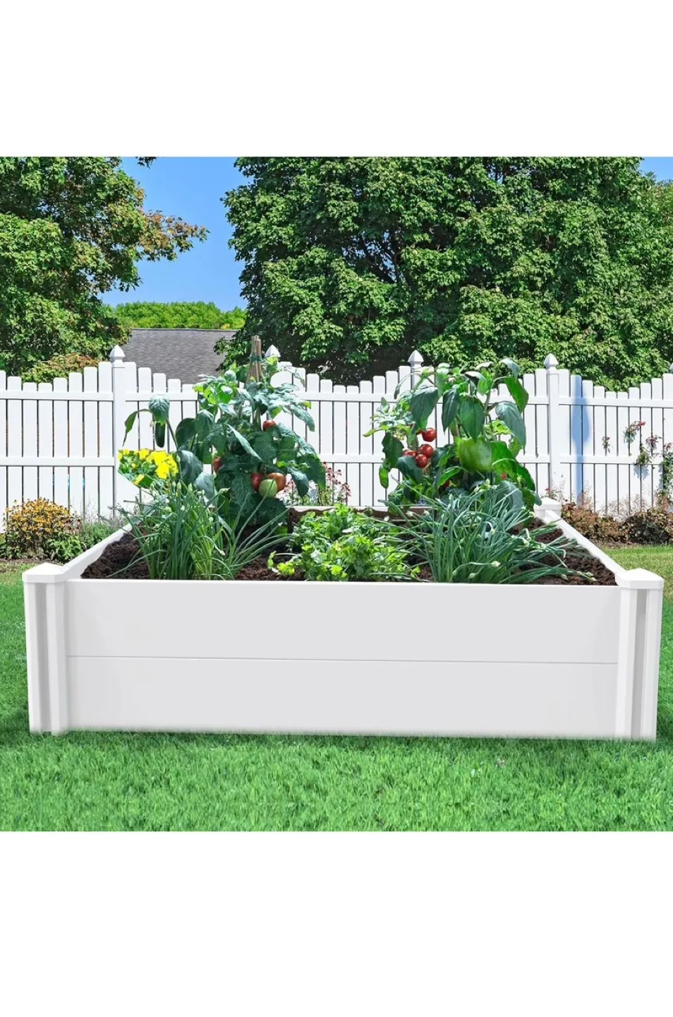 NEW * White PVC Raised Garden Bed thumbnail