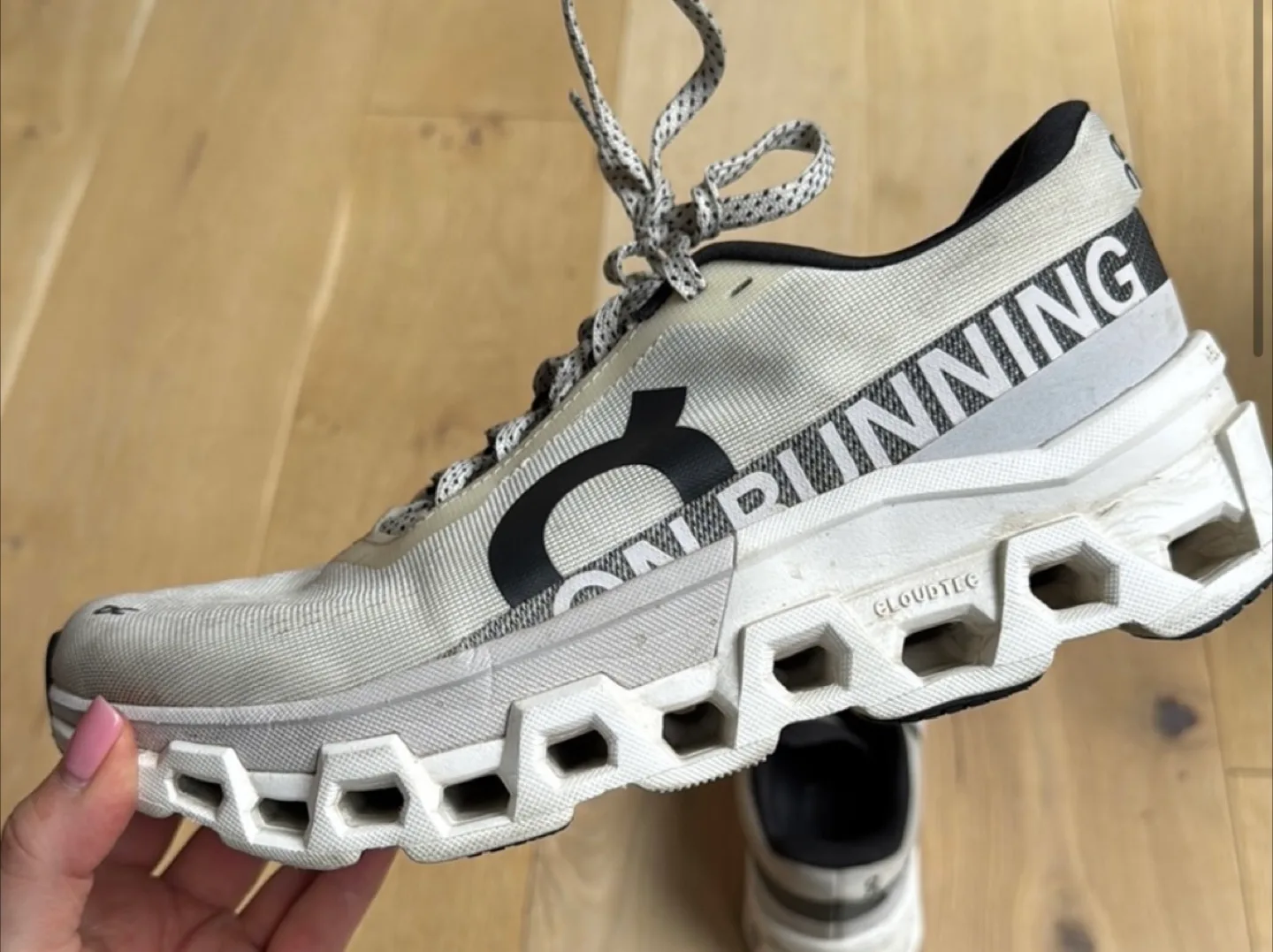 On Cloudmonster All White Running Shoes image indicator(5)